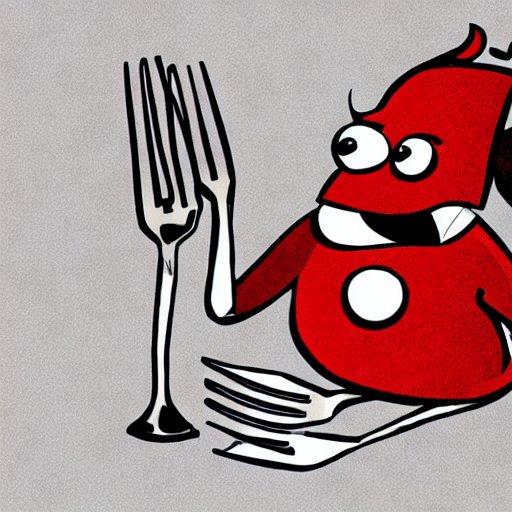 Devil holding a fork